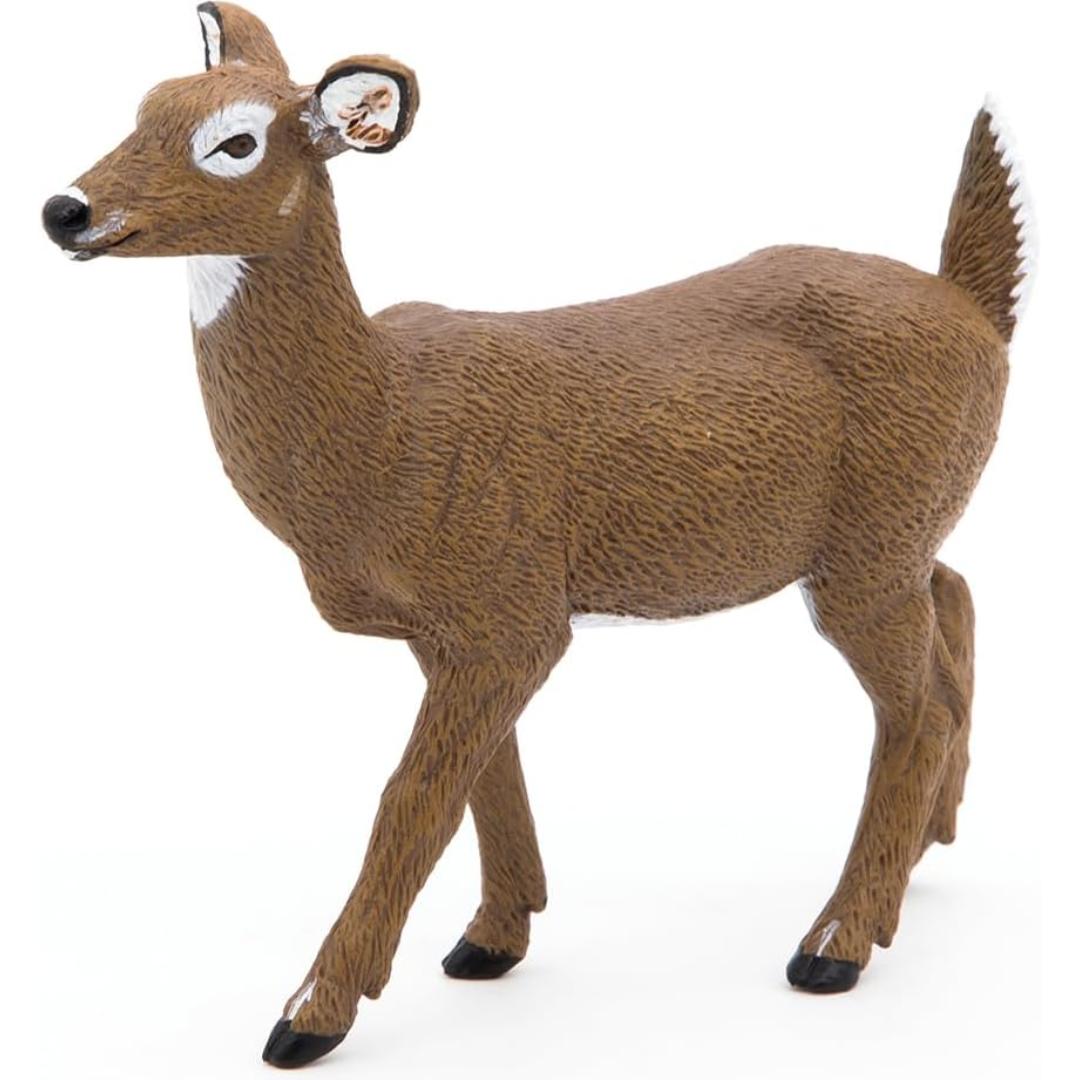 White-Tailed Doe Figure - Hand Painted & Collectible Deer Figurine - Papo 50218
