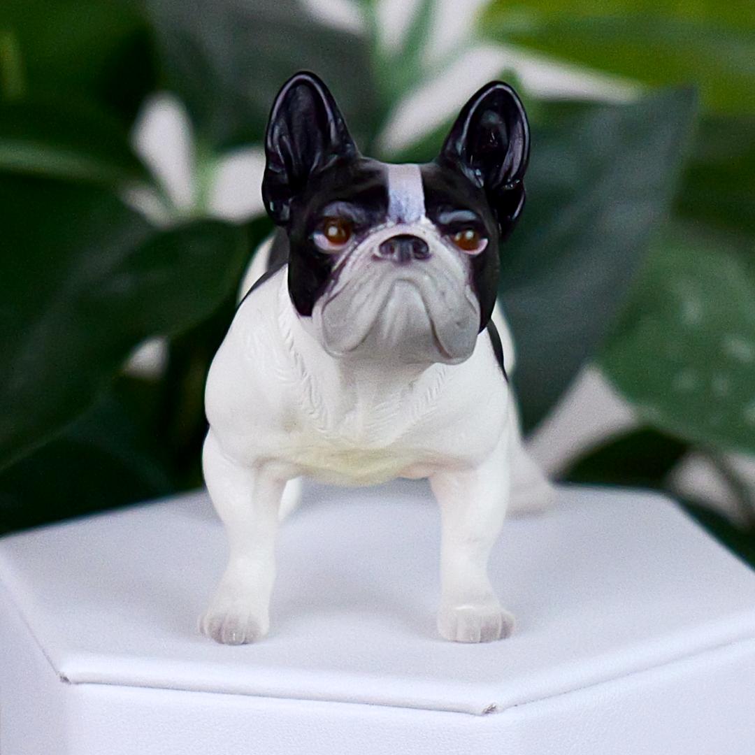 French Black & White Bulldog Figure - Hand Painted & Collectible Toy - Papo 54006