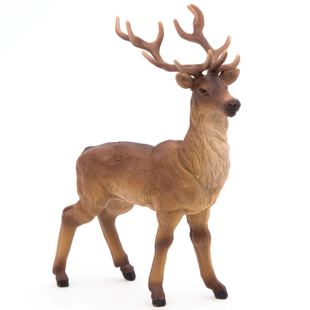 Stag Deer Figure - Hand Painted & Collectible Wild Animal Figure - Papo 53008