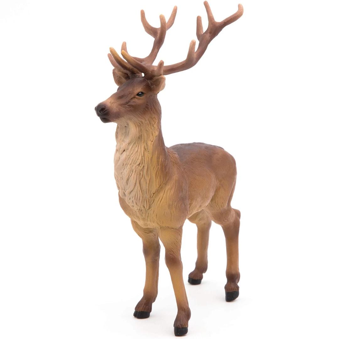 Stag Deer Figure - Hand Painted & Collectible Wild Animal Figure - Papo 53008