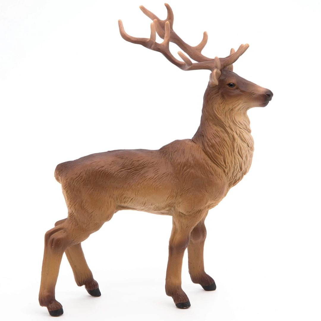 Stag Deer Figure - Hand Painted & Collectible Wild Animal Figure - Papo 53008