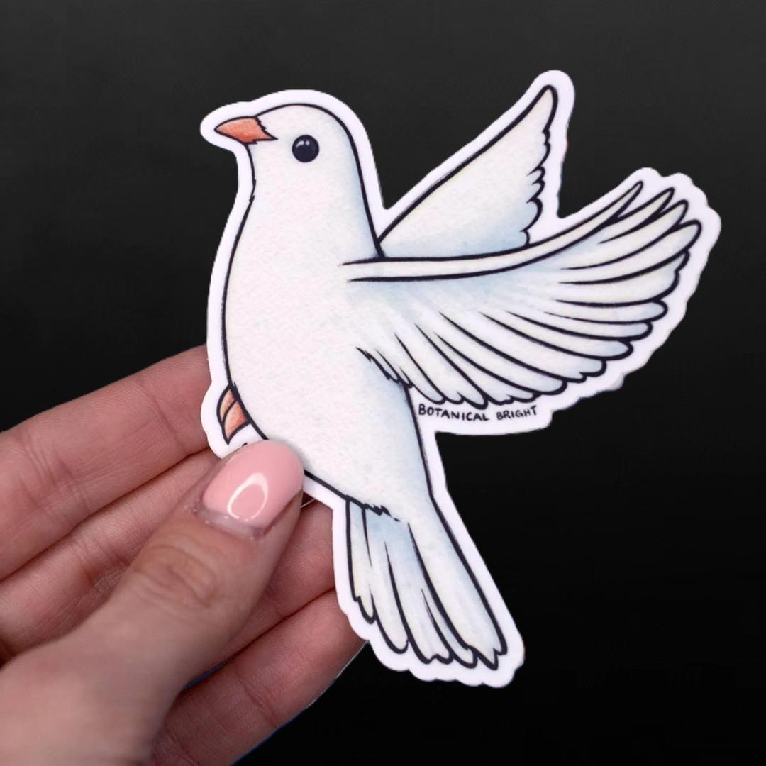 Dove Bird Sticker - Waterproof Vinyl Wedding & Nature Decal