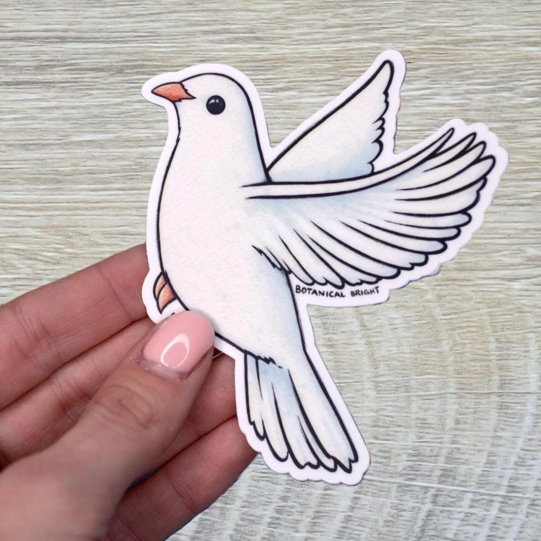 Dove Bird Sticker - Waterproof Vinyl Wedding & Nature Decal