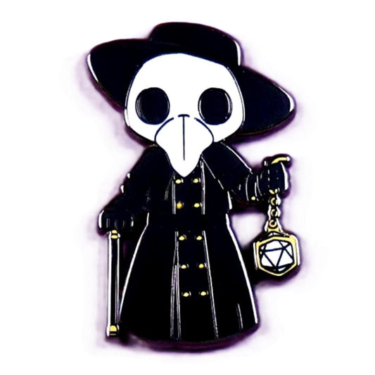 Plague Doctor with Dice Lantern Hard Enamel Pin - Tabletop Games - Halloween & Gothic