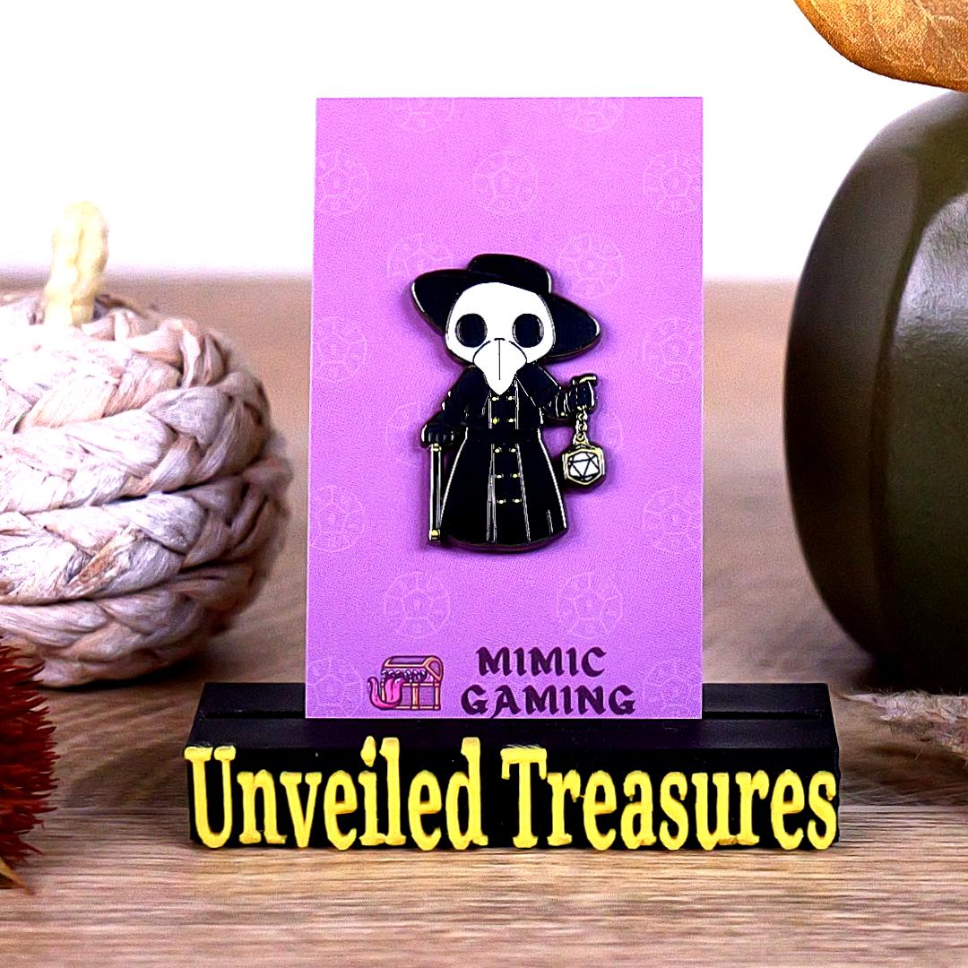 Plague Doctor with Dice Lantern Hard Enamel Pin - Tabletop Games - Halloween & Gothic