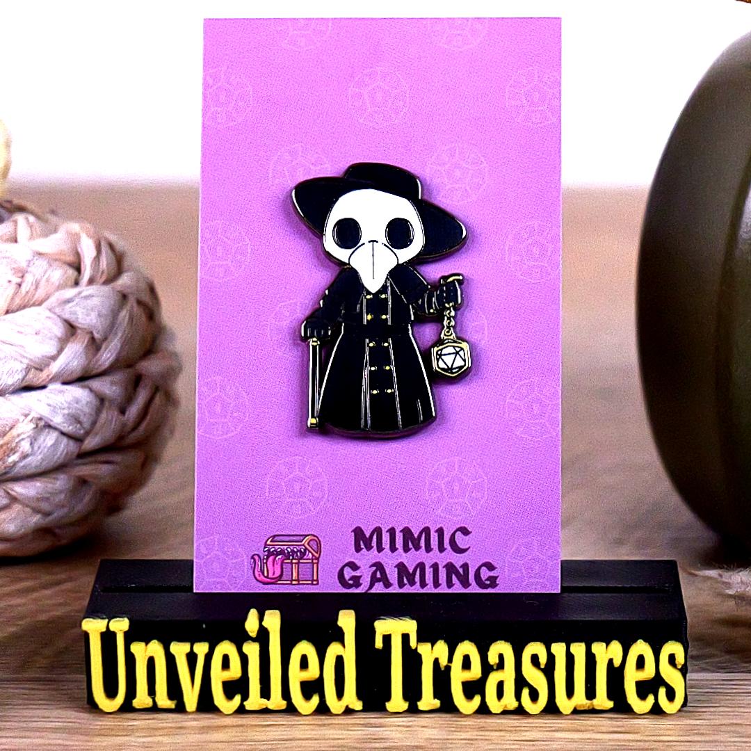 Plague Doctor with Dice Lantern Hard Enamel Pin - Tabletop Games - Halloween & Gothic