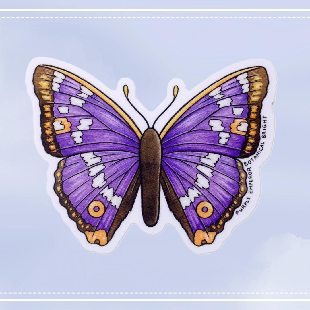 Purple Emperor Butterfly Sticker - Waterproof Vinyl Nature & Insect Sticker