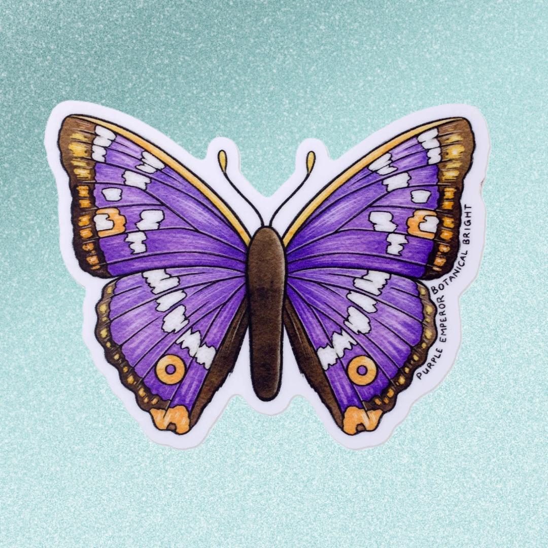 Purple Emperor Butterfly Sticker - Waterproof Vinyl Nature & Insect Sticker