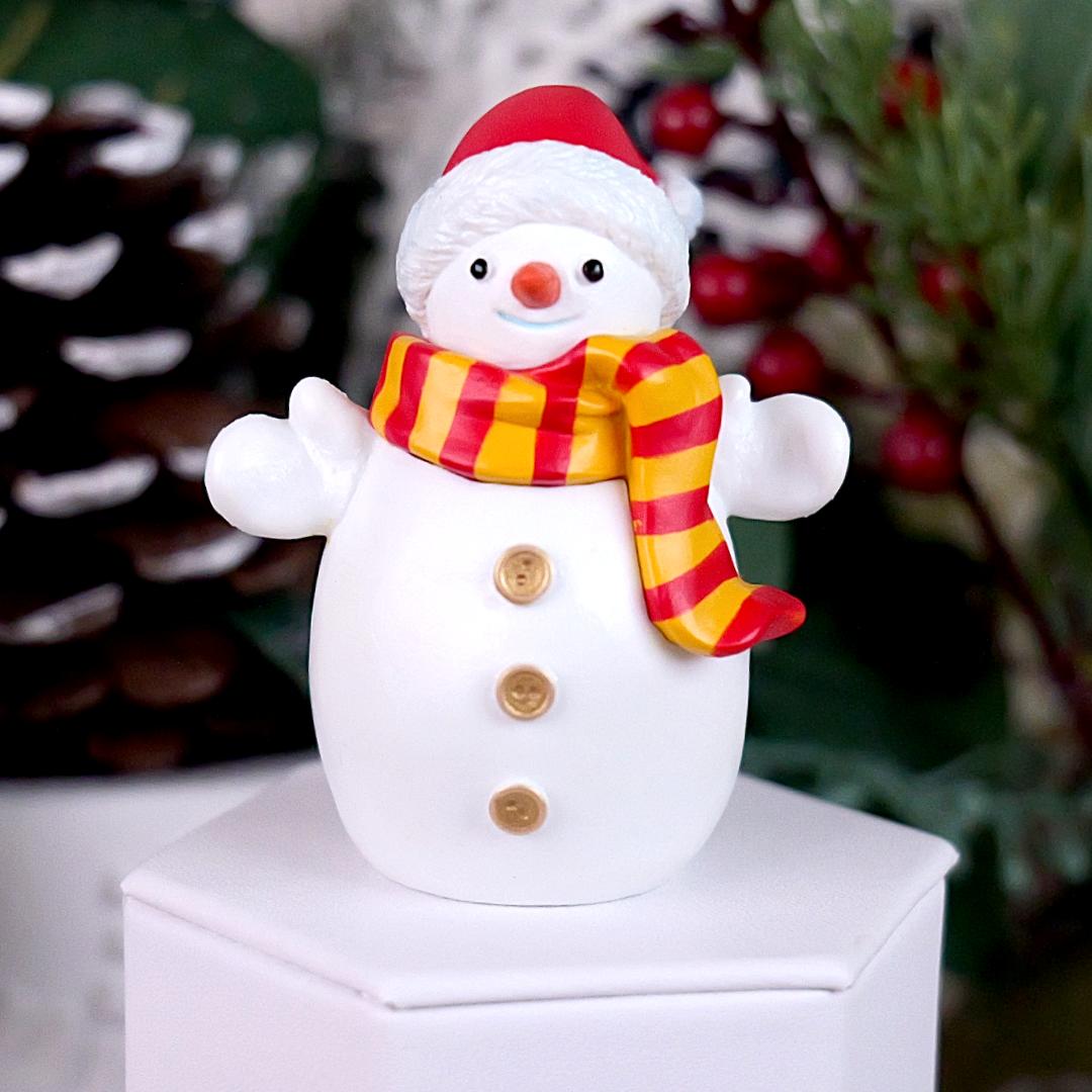 Snowman with Hat Figure - Hand Painted & Collectible Christmas Figurine - Papo 39158