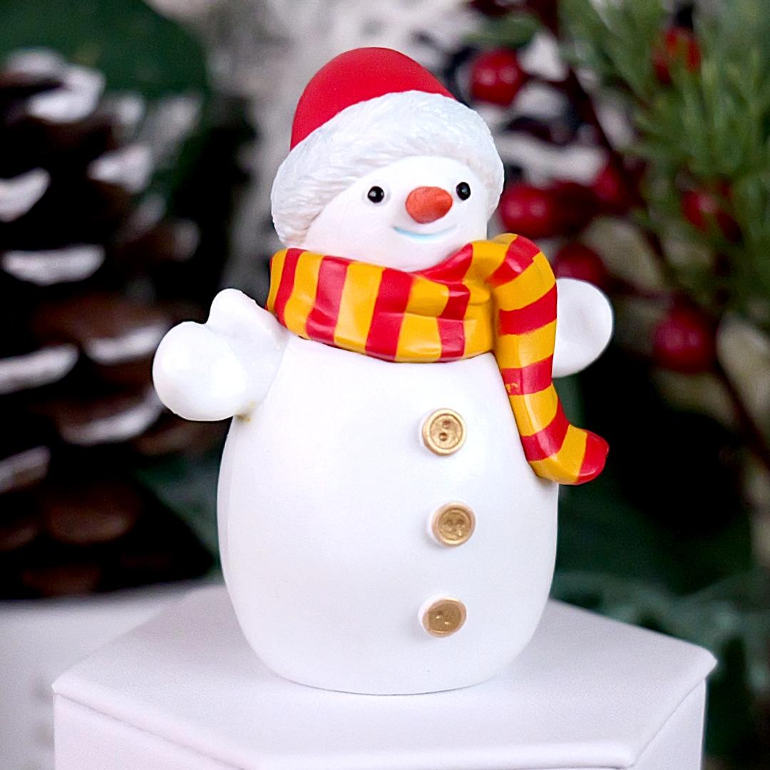 Snowman with Hat Figure - Hand Painted & Collectible Christmas Figurine - Papo 39158