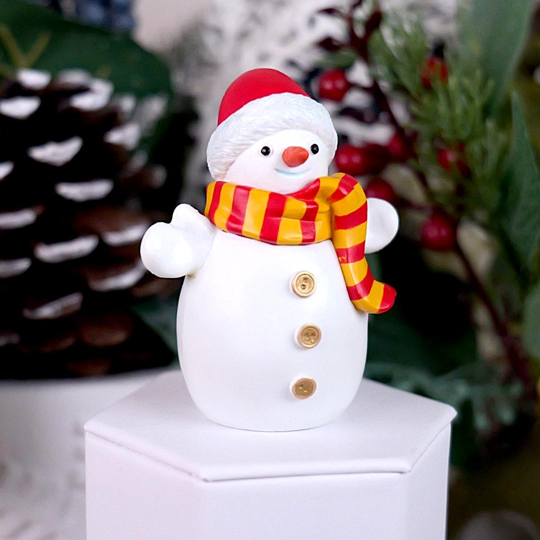 Snowman with Hat Figure - Hand Painted & Collectible Christmas Figurine - Papo 39158