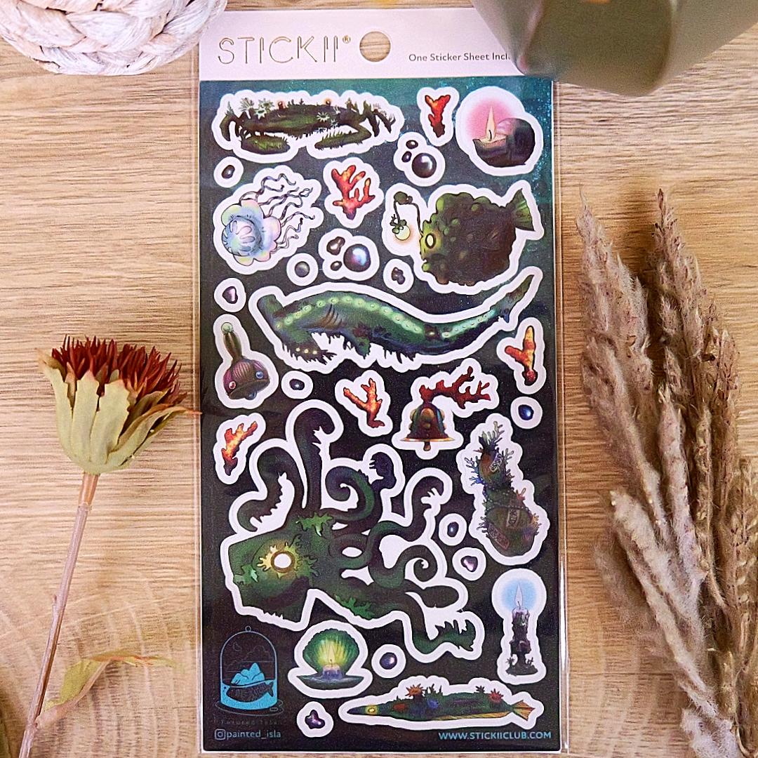 Into the Deep Stickers - Underwater Monsters Sticker Sheet
