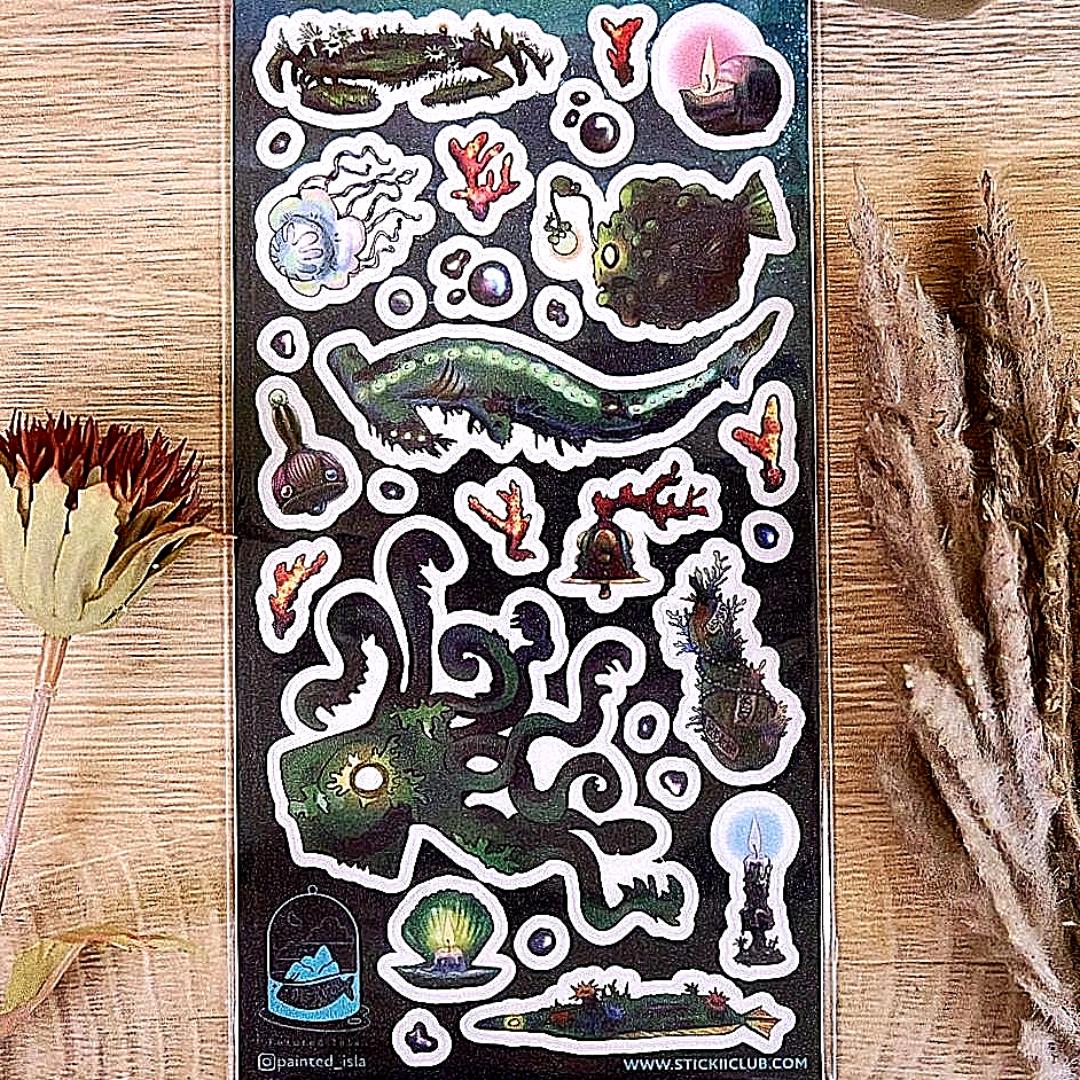 Into the Deep Stickers - Underwater Monsters Sticker Sheet