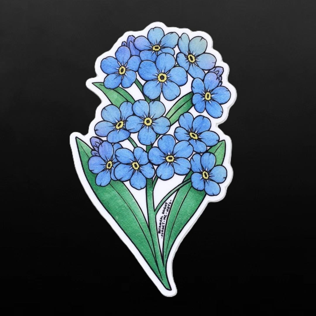 Forget-Me-Not Sticker - Alaska State Flower - Waterproof Vinyl Floral Decal