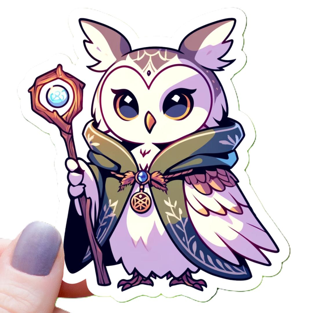 Owl Druid Class Sticker - Tabletop Games - 3" Waterproof Vinyl Decal