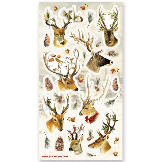 Deer Stickers - Snowy Winter & Christmas Sticker Sheet