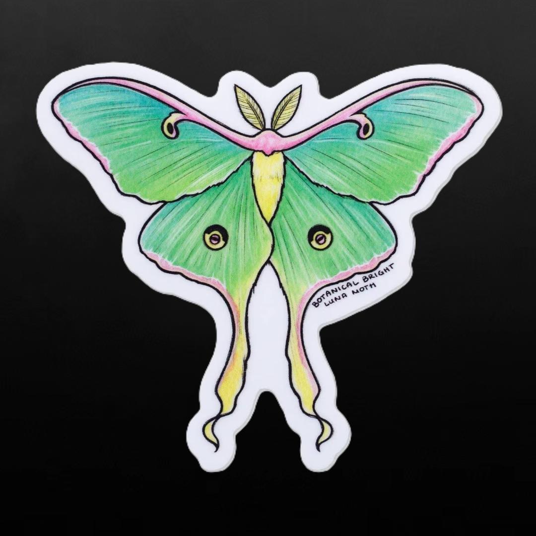 Luna Moth Sticker - Waterproof Vinyl Nature & Garden Insect Decal