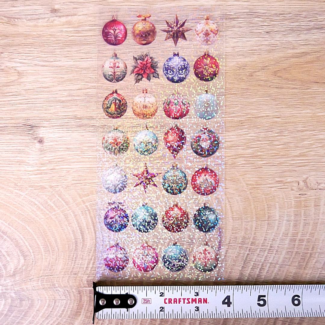 Crystal Ornament Stickers - Sparkle Christmas Sticker Sheets