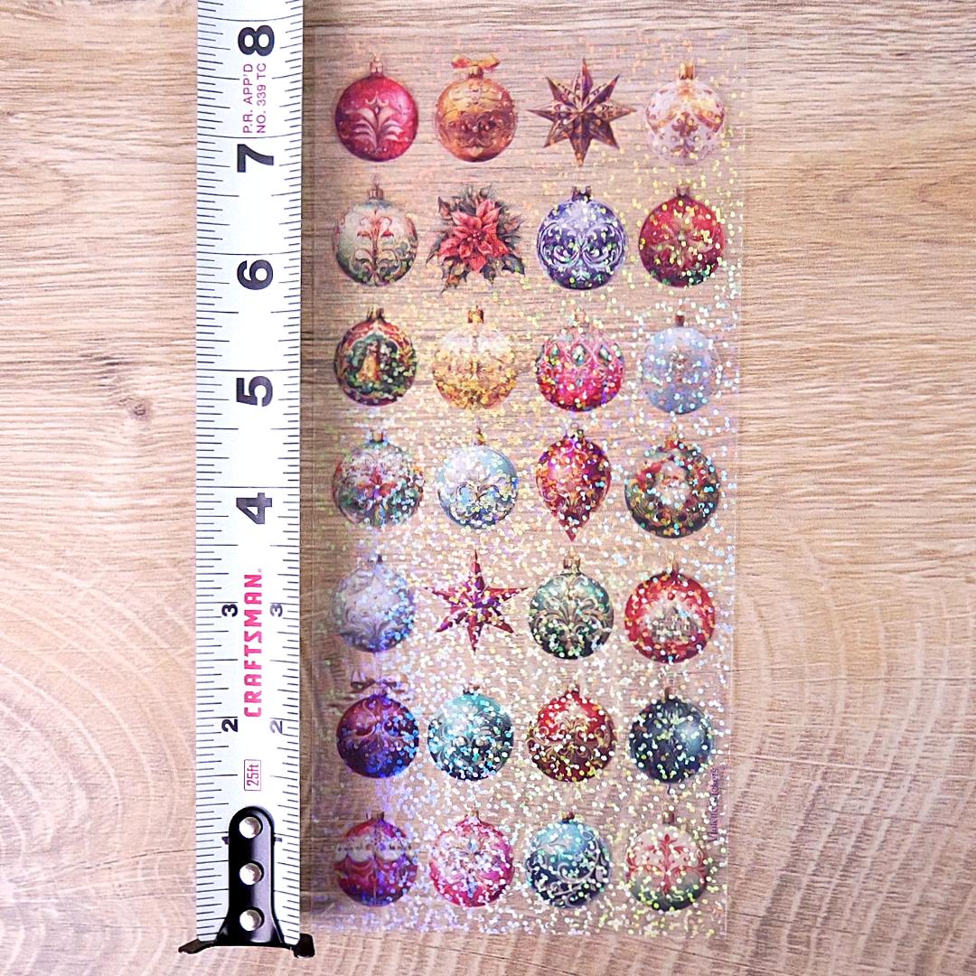 Crystal Ornament Stickers - Sparkle Christmas Sticker Sheets