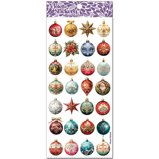 Crystal Ornament Stickers - Sparkle Christmas Sticker Sheets