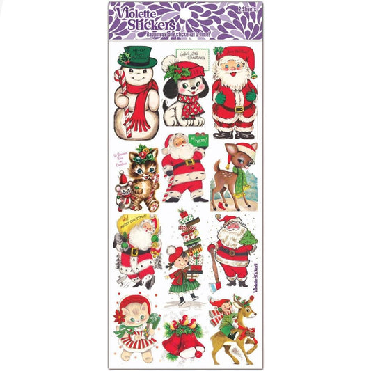 Christmas Stickers - Vintage 1950's Holiday Greeting Sticker Sheets