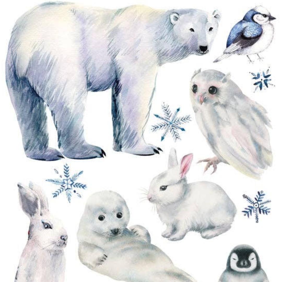 Snow Animal Stickers - Winter Sticker Sheet