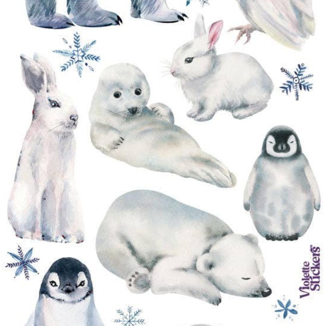 Snow Animal Stickers - Winter Sticker Sheet