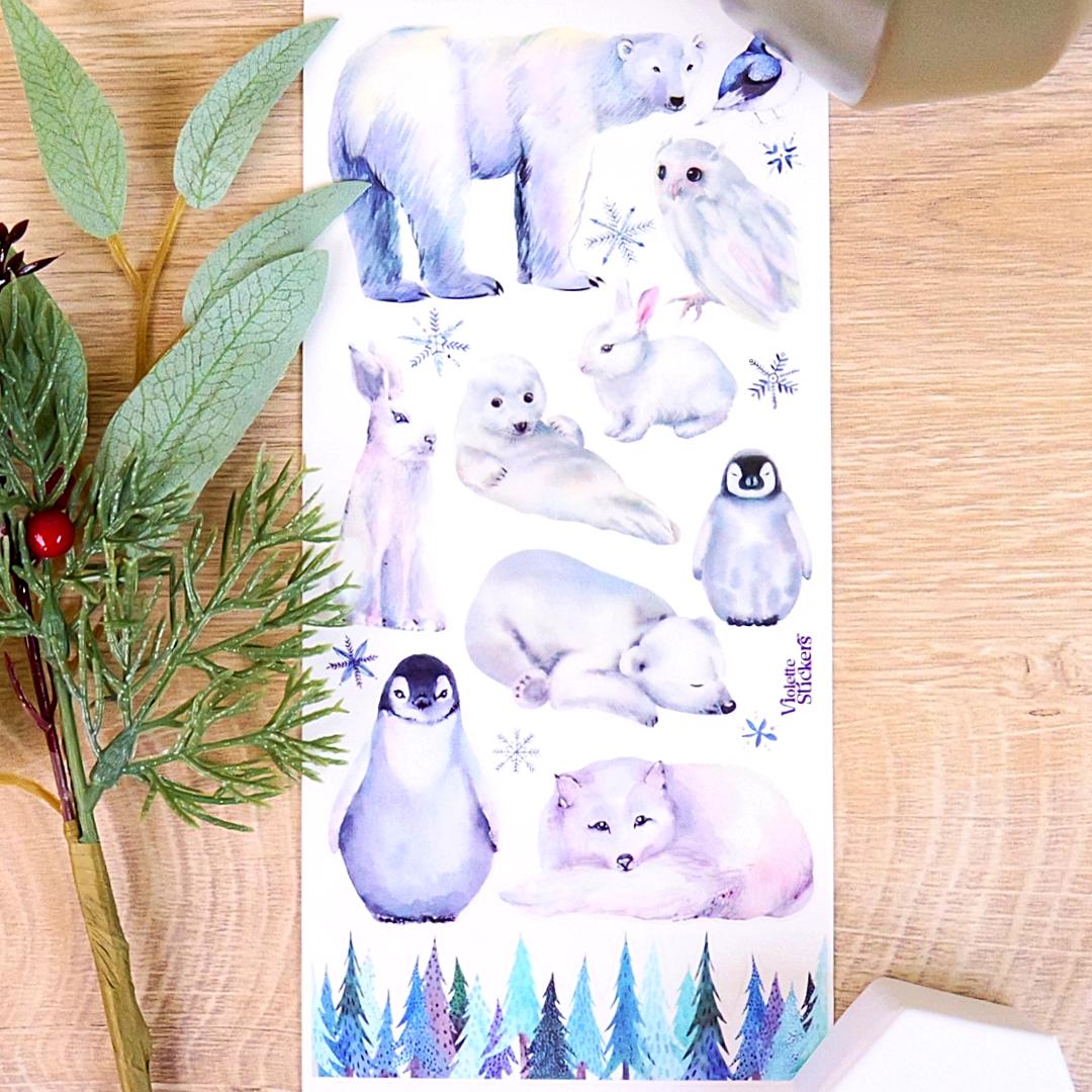 Snow Animal Stickers - Winter Sticker Sheet