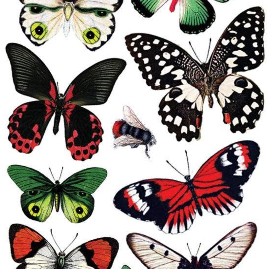 Holiday Butterflies Stickers - Christmas Colors Sticker Sheet