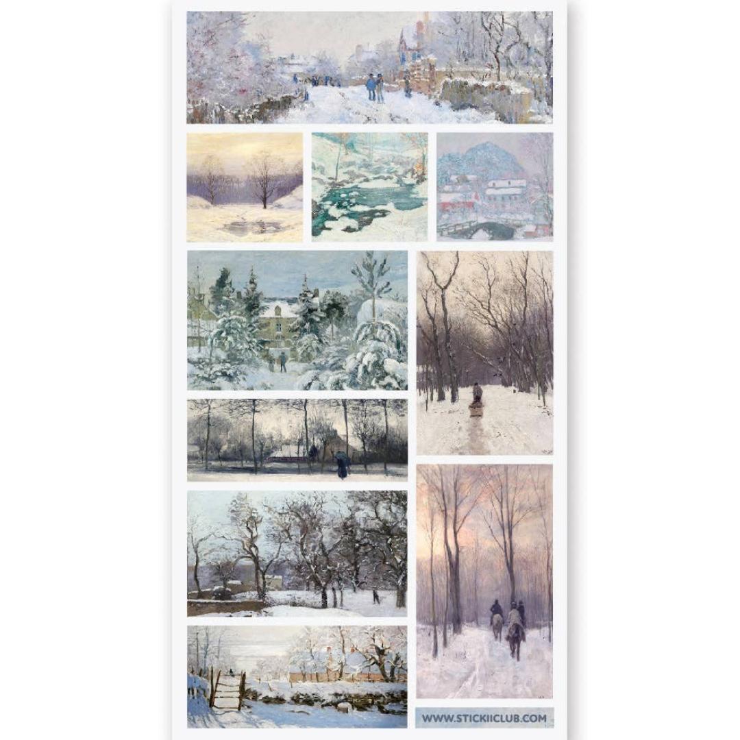 Winter Landscape Stickers - Scenic Snowy Sticker Sheet