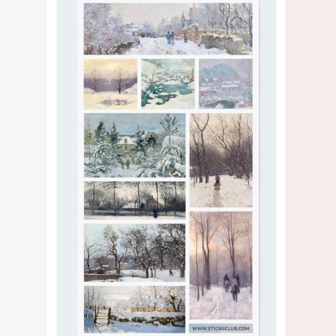 Winter Landscape Stickers - Scenic Snowy Sticker Sheet