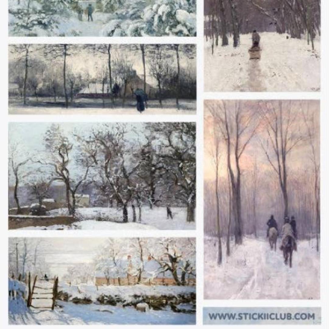 Winter Landscape Stickers - Scenic Snowy Sticker Sheet