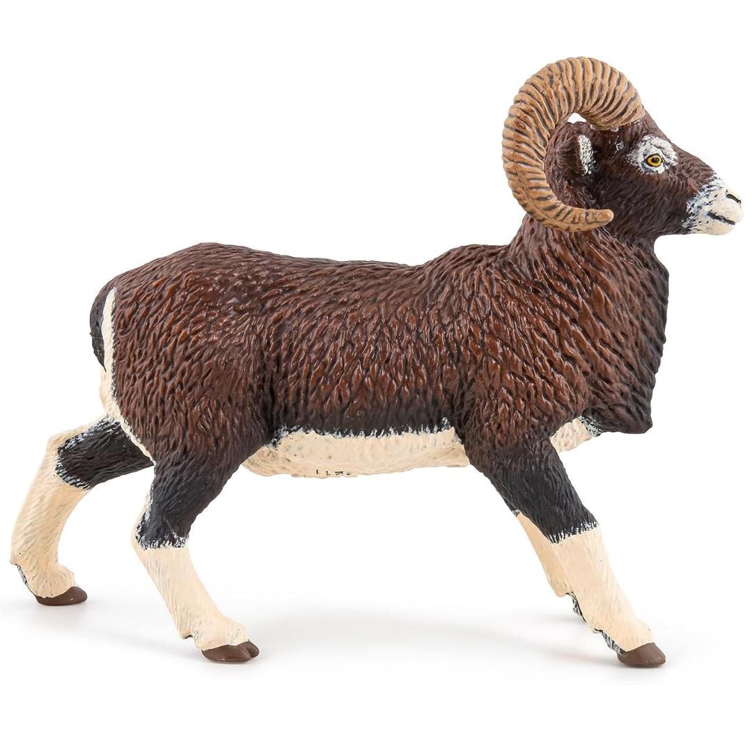 Bighorn Sheep Toy Figurine - Hand Painted Mountain Sheep Figurine - Papo 53018