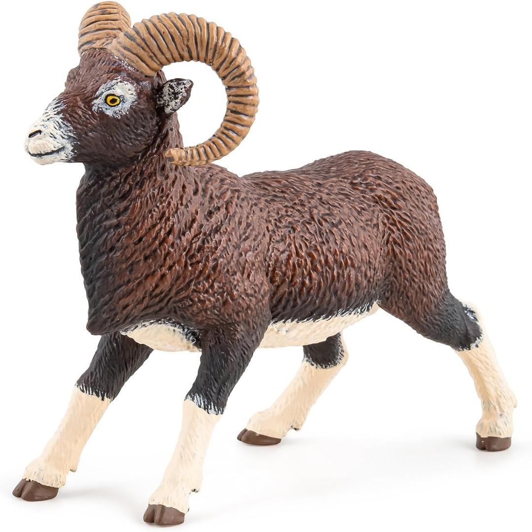 Bighorn Sheep Toy Figurine - Hand Painted Mountain Sheep Figurine - Papo 53018