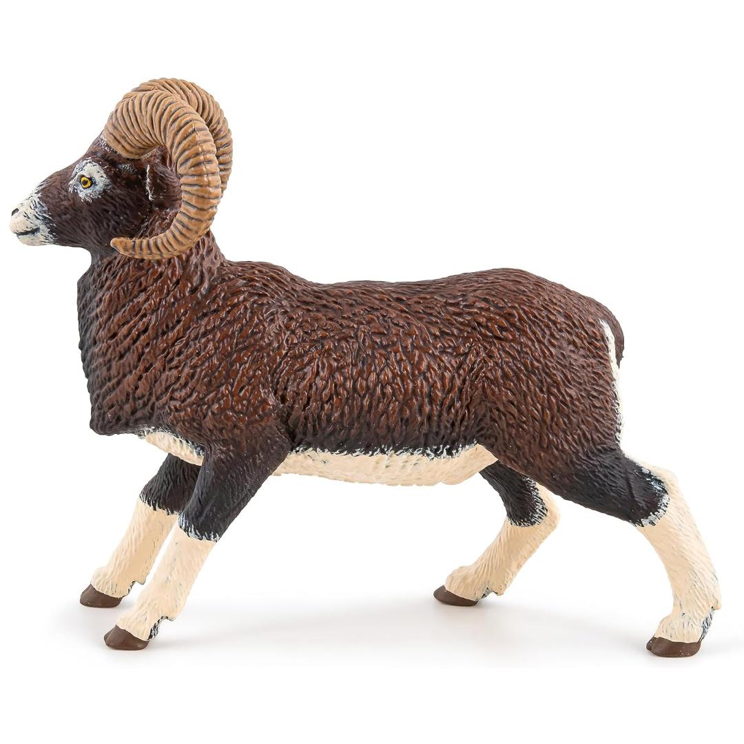 Bighorn Sheep Toy Figurine - Hand Painted Mountain Sheep Figurine - Papo 53018