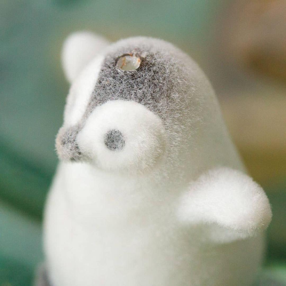 Miniature Flocked Penguin Figure - Small Winter Figurines - Christmas Crafts