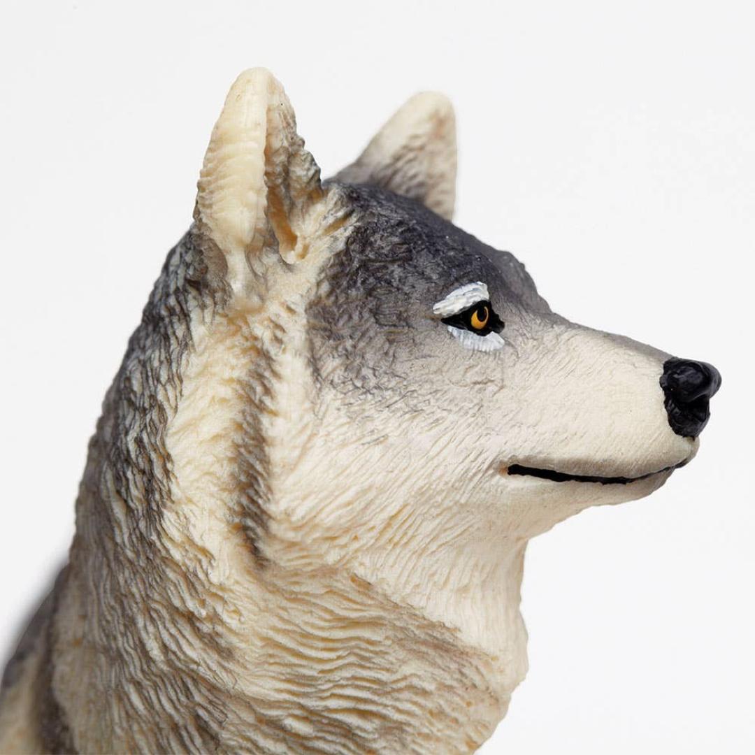 Gray Wolf Figurine - Hand Painted Wild Animal Toy Figure - Safari Ltd 112689