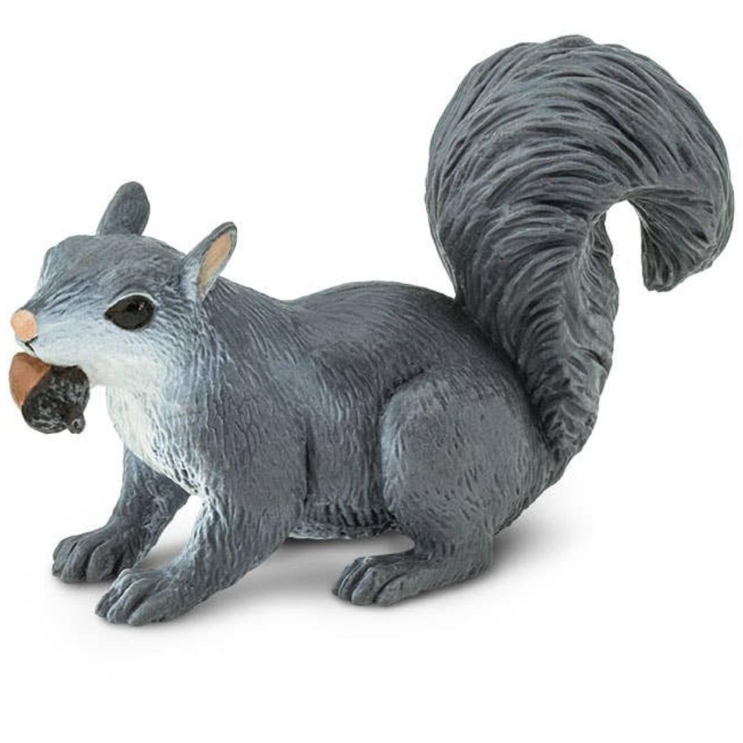 Gray Squirrel Figurine - Hand Painted Woodland Animal Toy Figure - Safari Ltd