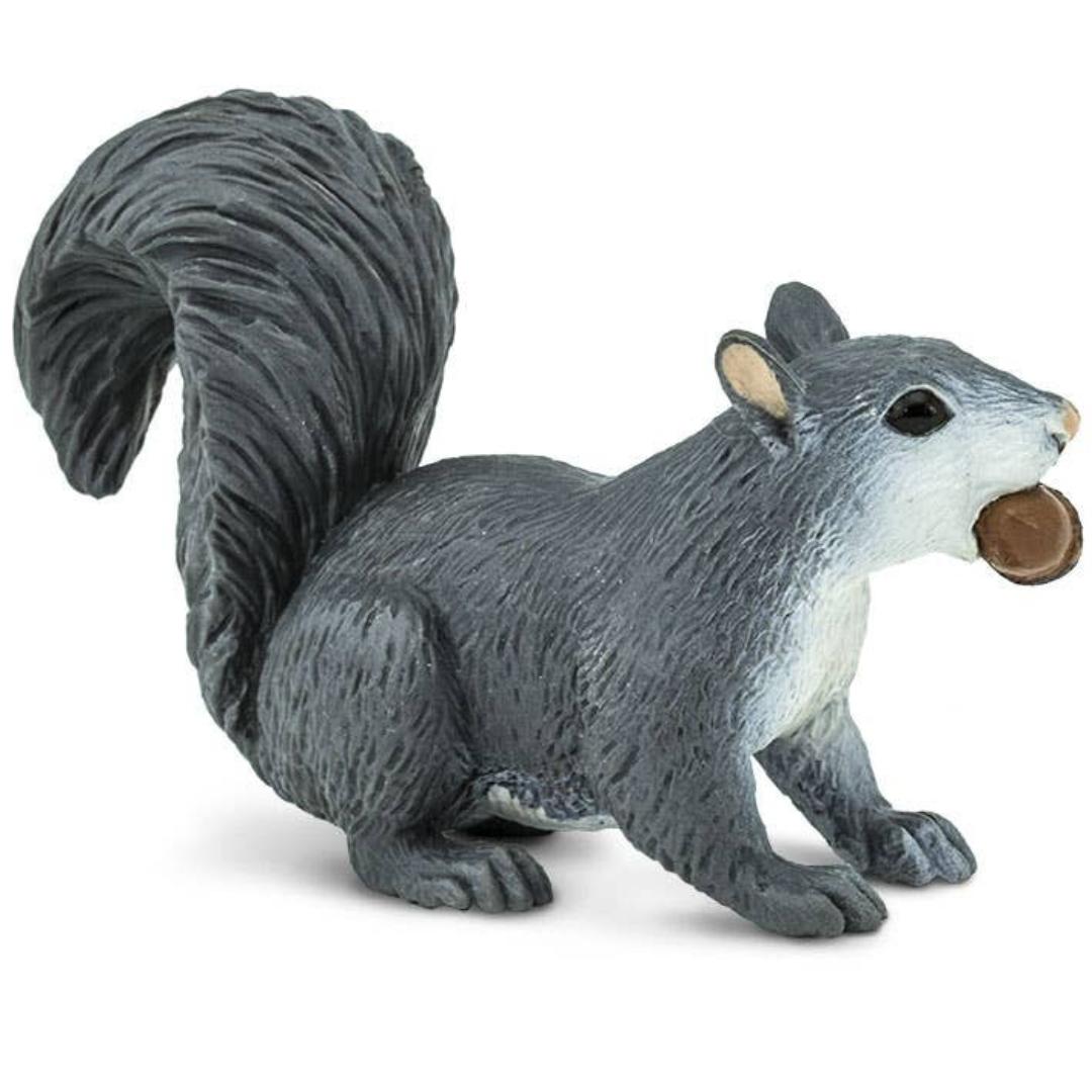 Gray Squirrel Figurine - Hand Painted Woodland Animal Toy Figure - Safari Ltd