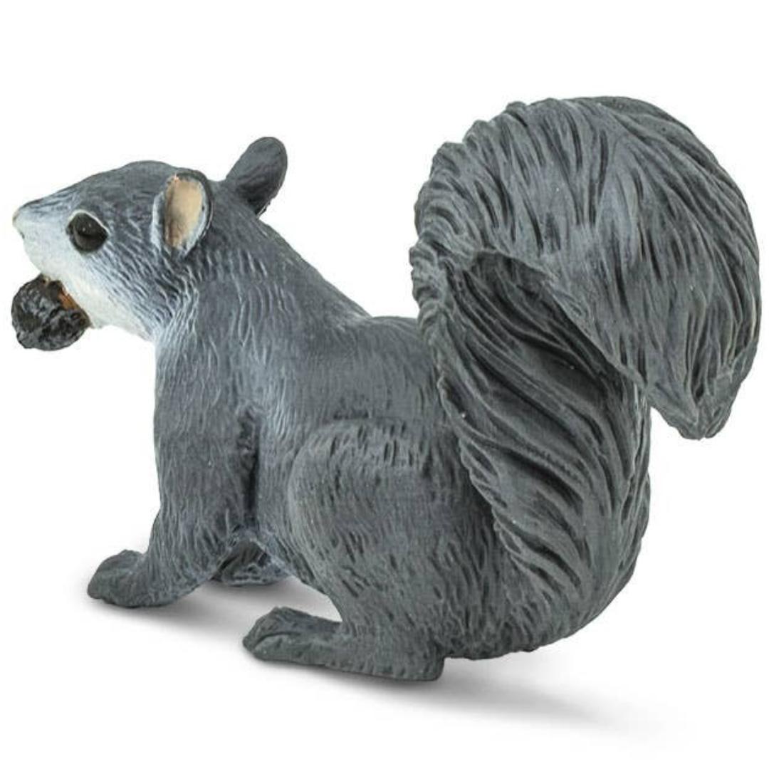 Gray Squirrel Figurine - Hand Painted Woodland Animal Toy Figure - Safari Ltd