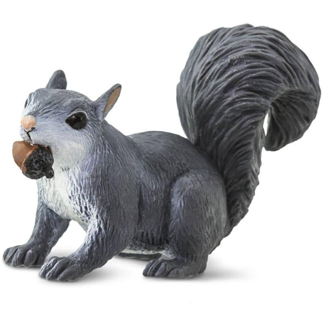 Gray Squirrel Figurine - Hand Painted Woodland Animal Toy Figure - Safari Ltd