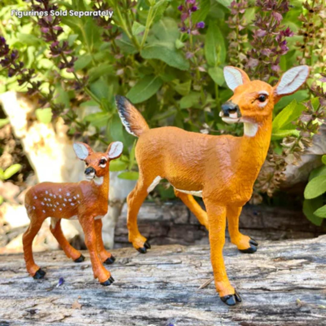 Whitetail Doe Figurine - Hand Painted Woodland Animal Toy Figure - Safari Ltd 180129