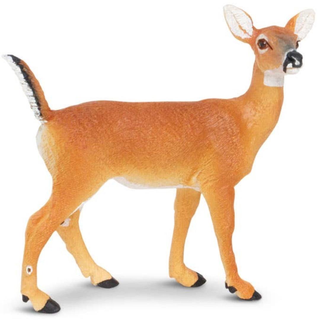 Whitetail Doe Figurine - Hand Painted Woodland Animal Toy Figure - Safari Ltd 180129