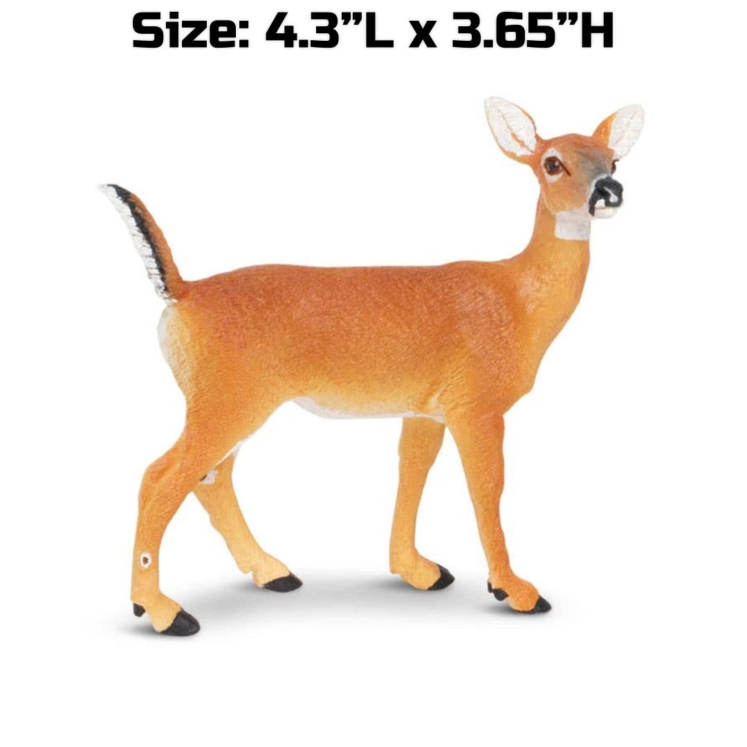 Whitetail Doe Figurine - Hand Painted Woodland Animal Toy Figure - Safari Ltd 180129
