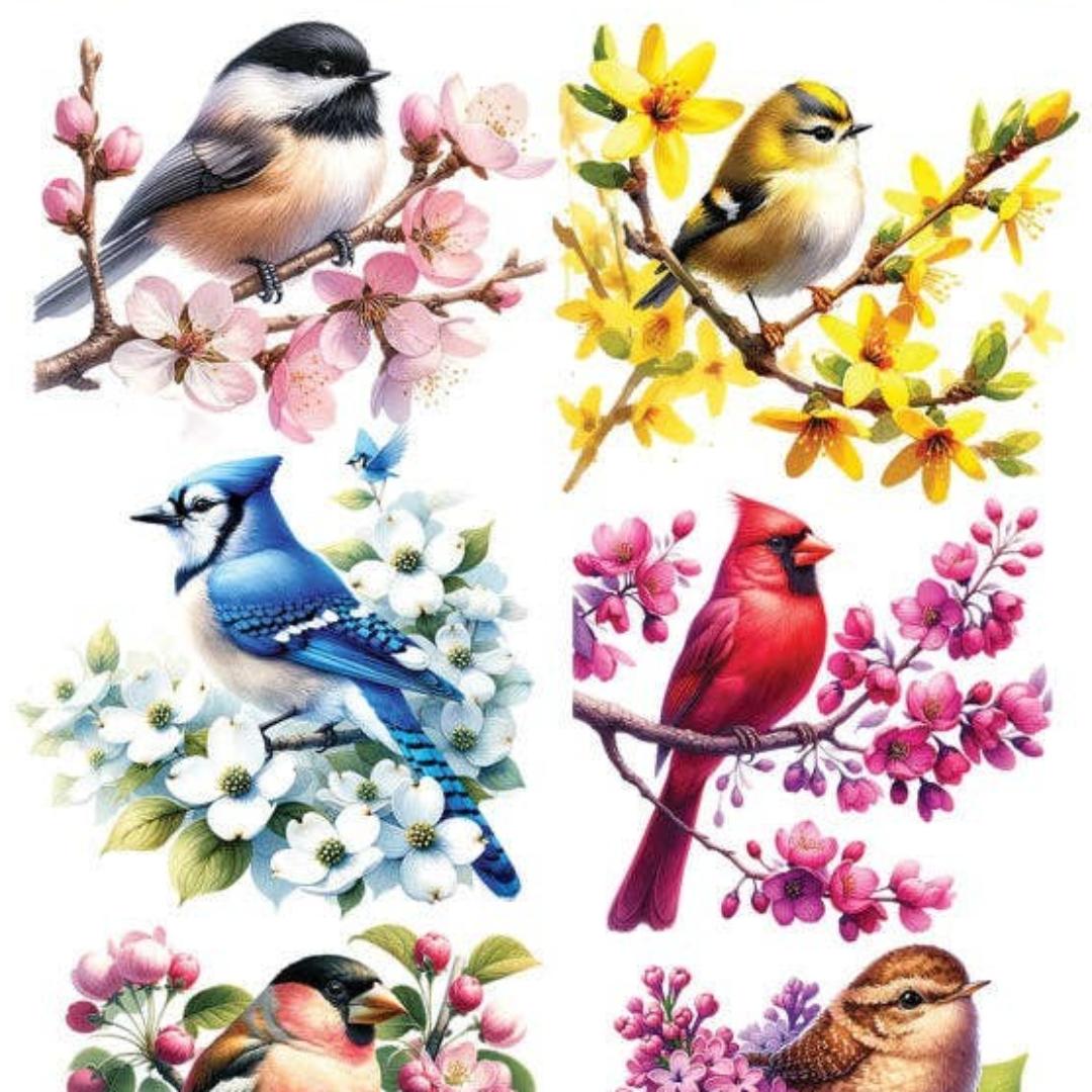 Bird Stickers - Colorful Bird's Life Sticker Sheet