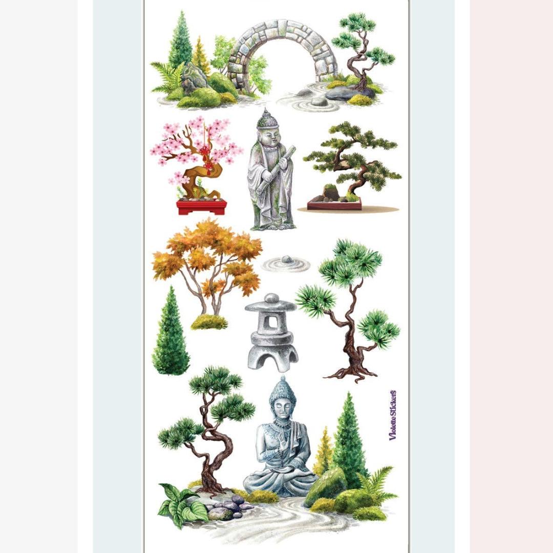 Bonsai Plant Stickers - Asian Garden Sticker Sheet