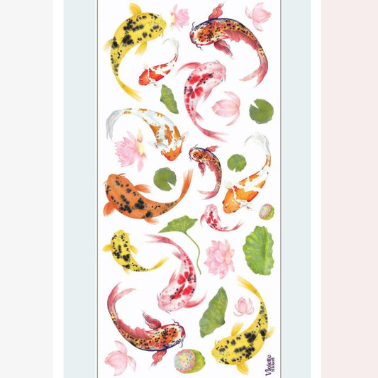 Jumbo Koi Fish Stickers - Colorful Nature & Pond Sticker Sheet
