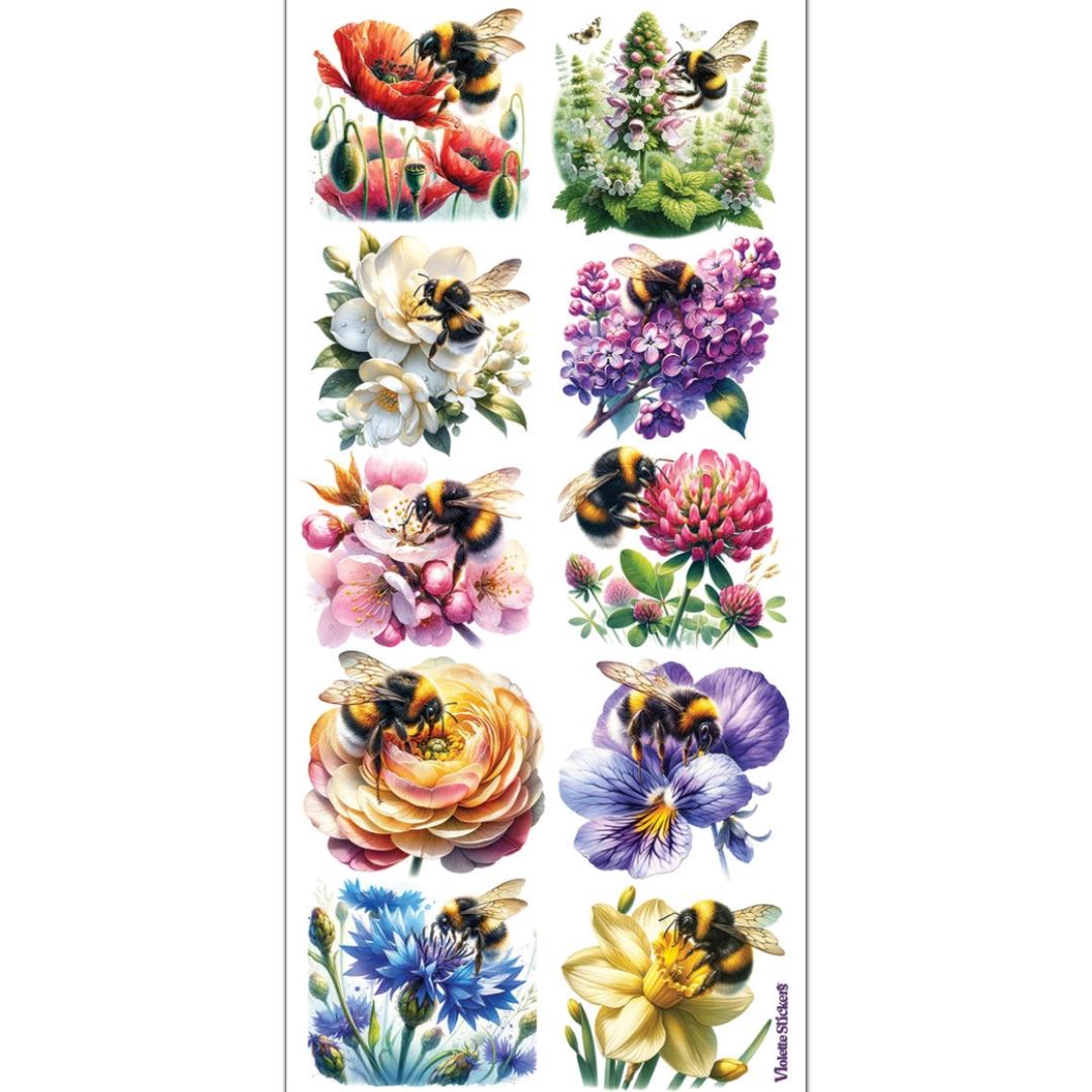 Bee Stickers - Bumblebee & Flower Paradise Sticker Sheet