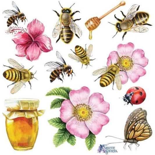 Bee Stickers - Insect, Floral, & Nature Sticker Sheet