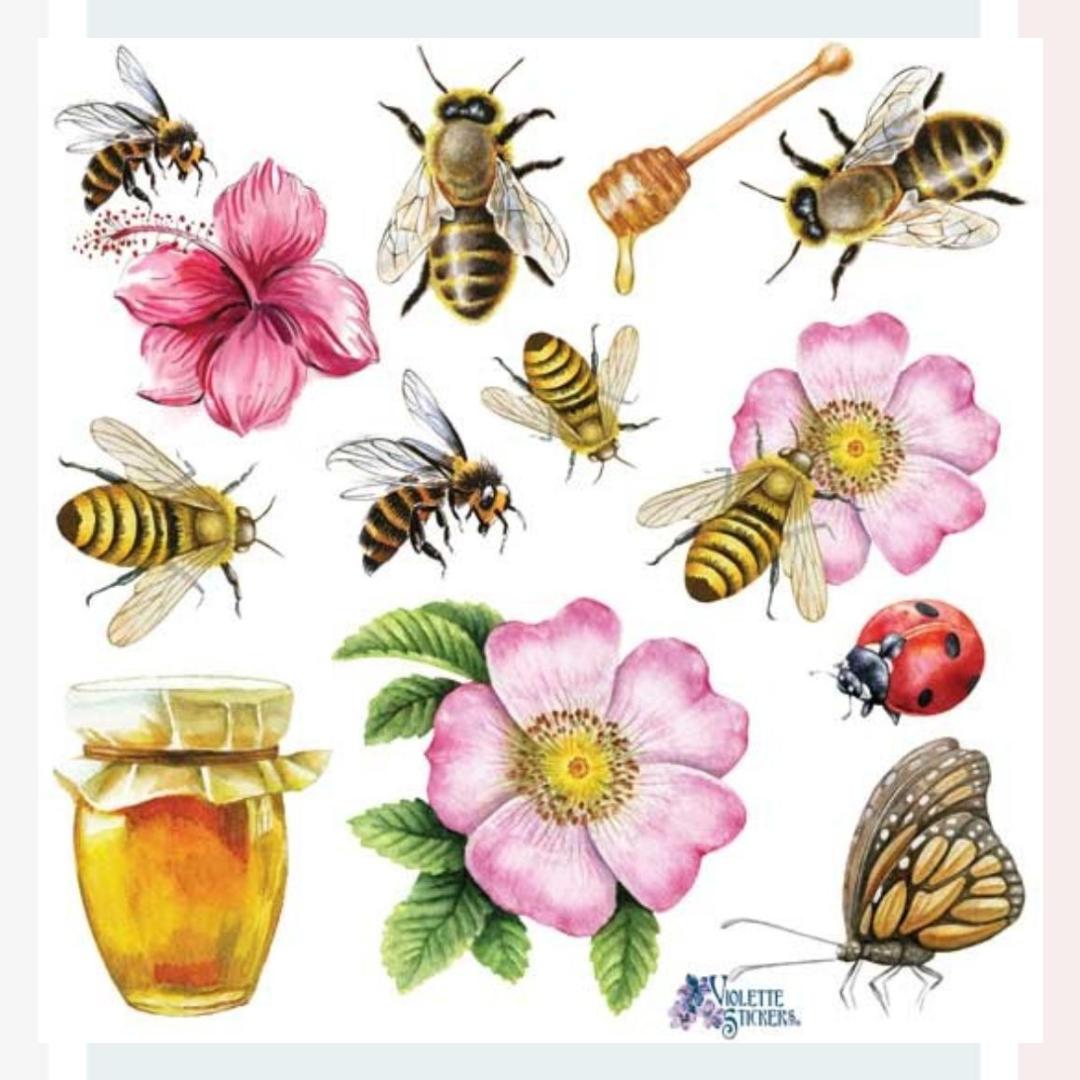 Bee Stickers - Insect, Floral, & Nature Sticker Sheets